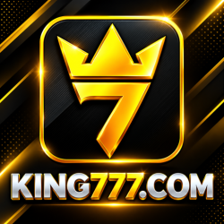 King777 Game logo with golden crown 7 design